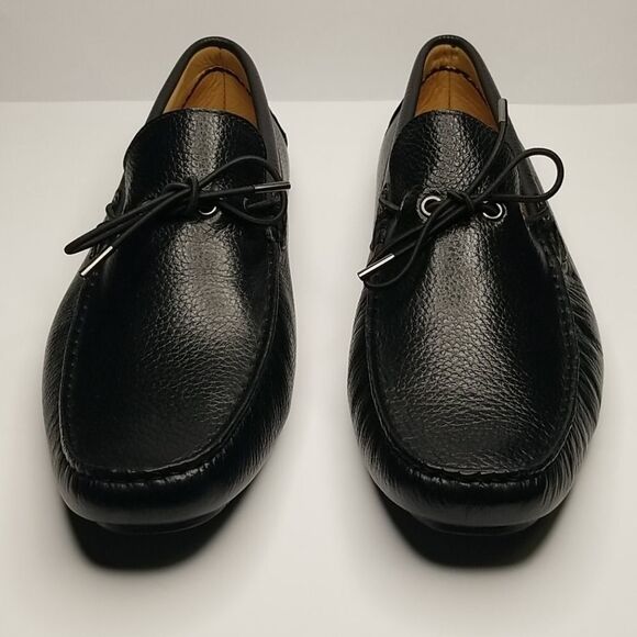 ?️Men classic Black Loafers tie driver NWT main image 9
